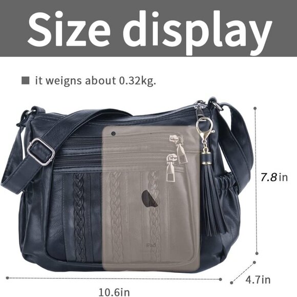 Purses for Women Pocketbooks Soft PU Leather Ladies Crossbody Purse Multi Pocket - Picture 6 of 8